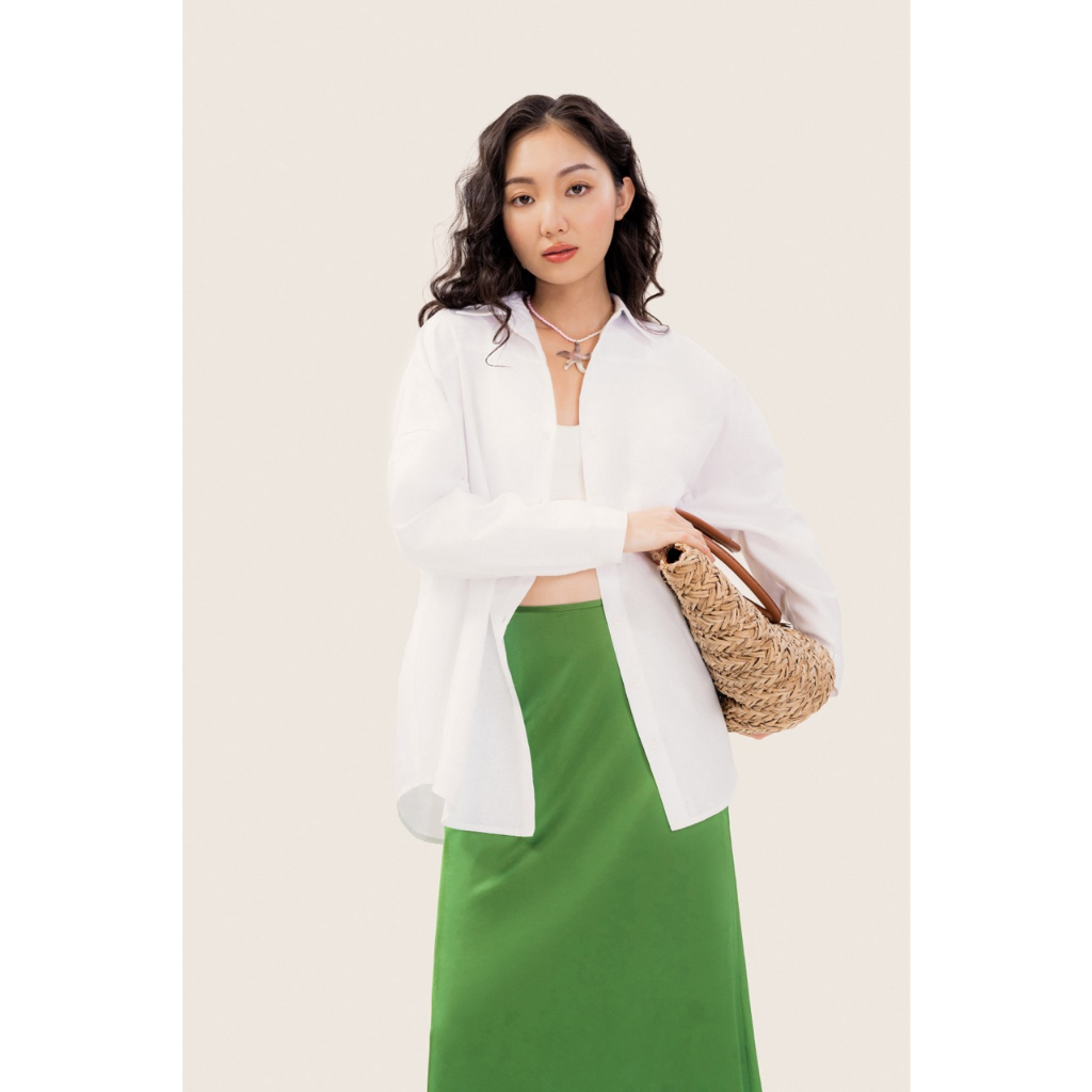 LIBÉ - Áo sơ mi oversized màu trắng