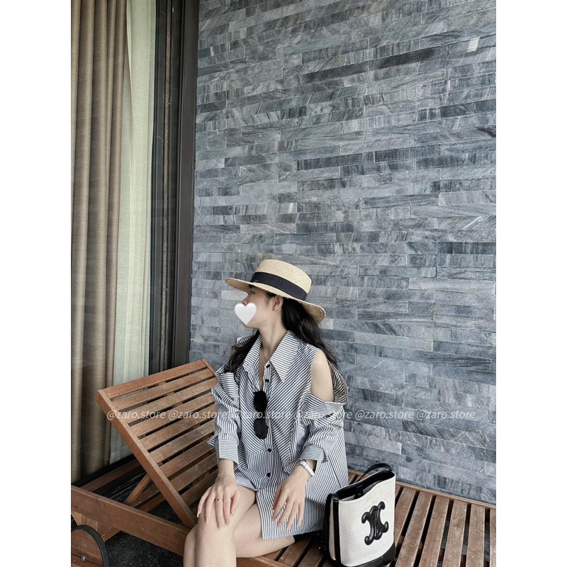 Sơ mi kẻ khoét vai