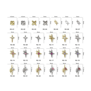 Charm ngôi sao 4 cánh trang trí móng-set 10 cái