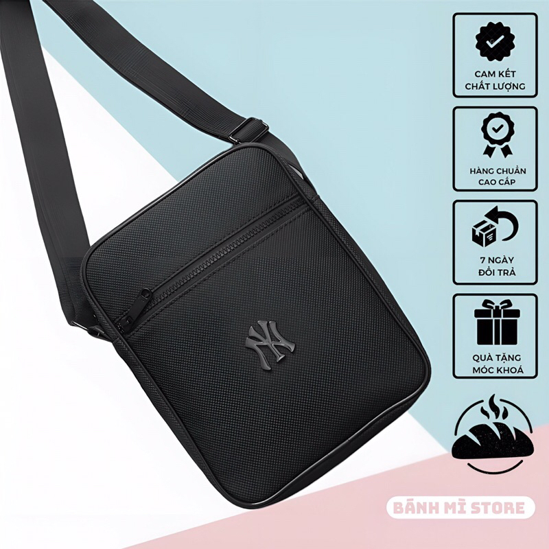 Túi Đeo Chéo Nam Nữ MLB NY MEN Bag Shoulder Cao Cấp Túi MLB Da Si Chống Nước Hai Ngăn Chứa Đồ Thoải Mái Bánh Mì Store