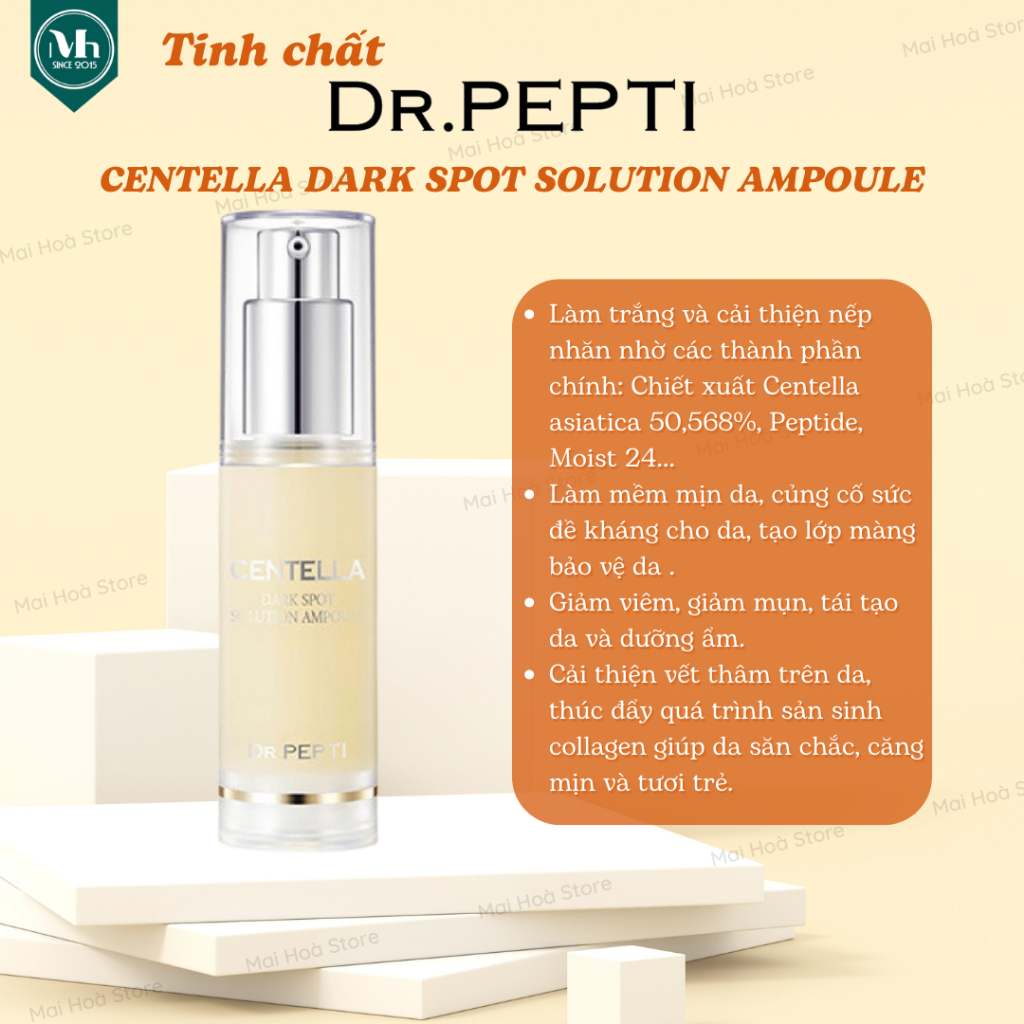 Tinh Chất Dưỡng Trắng Căng Bóng DR.PEPTI Centella Dark Spot Solution Ampoule 30ml