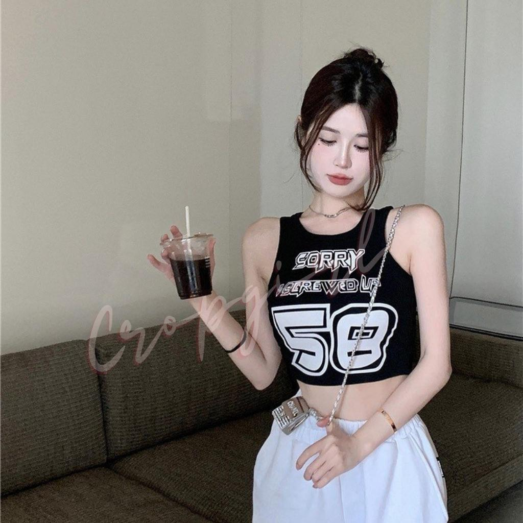 Áo ba lỗ nữ CROPGIRL in họa tiết cá tính dáng áo croptop ôm body tôn eo chất vải thun gân dày dặn co giãn tốt 3L1 | BigBuy360 - bigbuy360.vn
