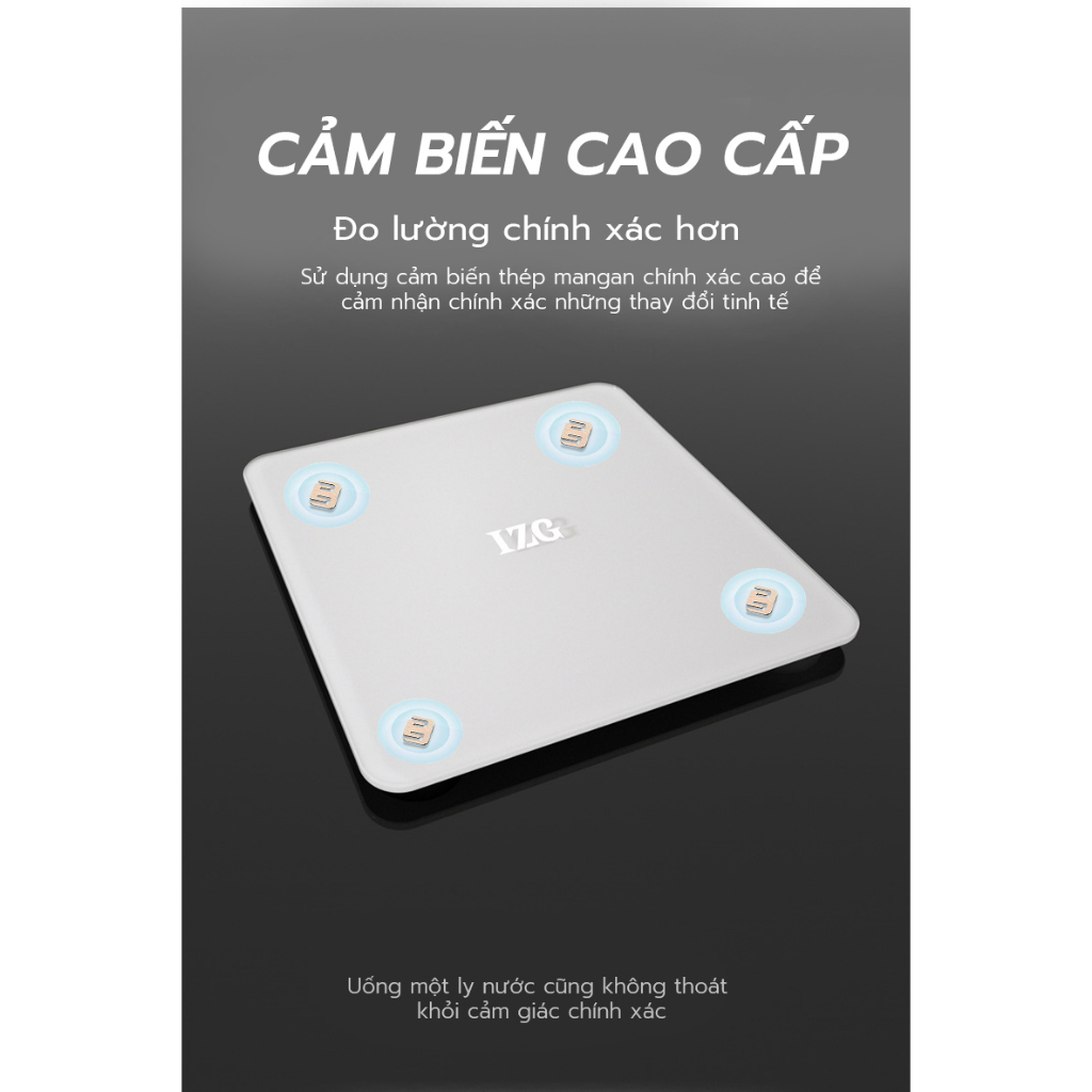 Cân Điện Tử Có Sạc, Cân Sức Khỏe Có Kính Cường Lực Chịu Lực Tốt, Cân có Đo Nhiệt Độ Môi Trường và Dây Sạc Điện TypeC