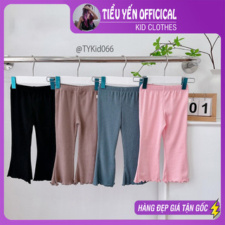 Set 4 quần legging tăm ống loe bé gái co giãn thoải mái cho bé 9 - 22kg q066 | tiểu yến kid