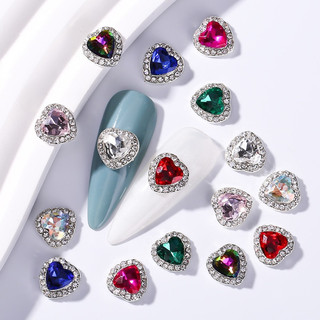Charm tim đá nhiều màu sz bé trang trí móng