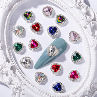 Set 10 Charm tim đá nhiều màu sz bé trang trí móng