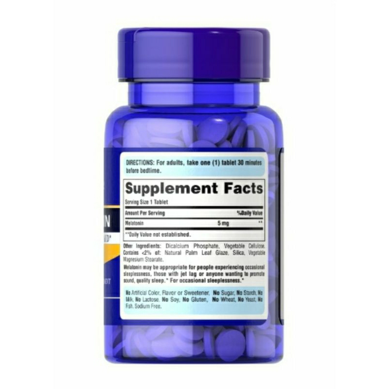 Viên Hố Trợ Giấc Ngủ Ngon Melatonin 3mg 5mg Puritan's Pride 120v