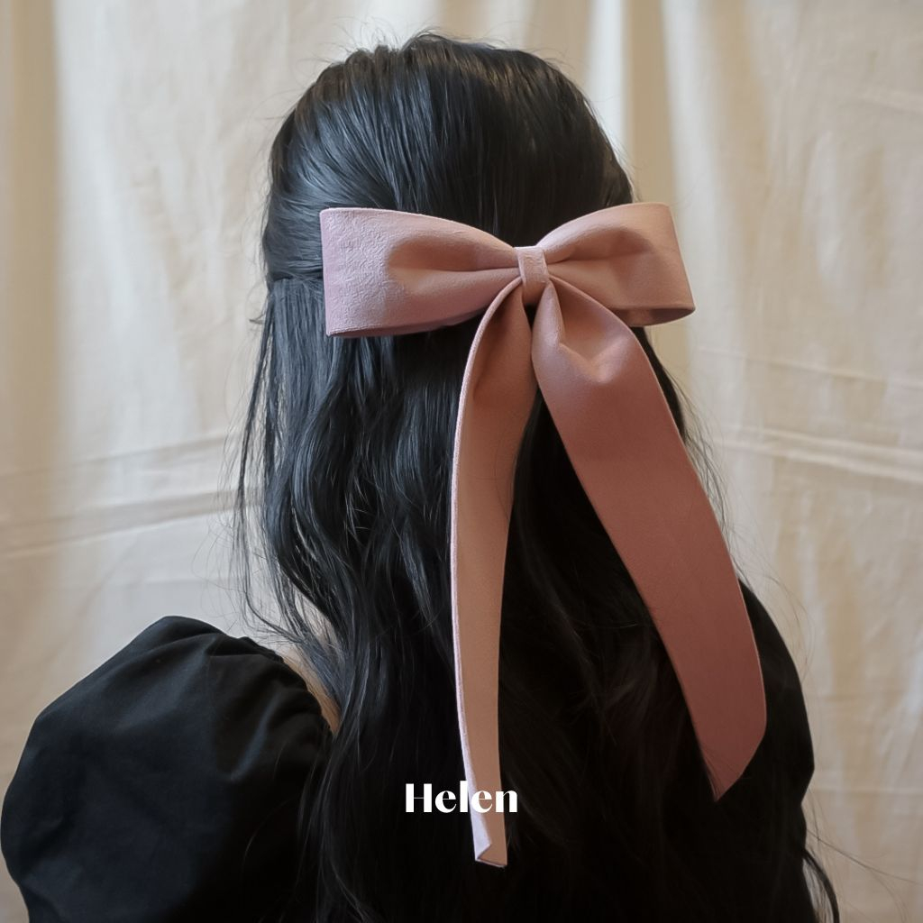 Nơ kẹp tóc, kẹp nơ, kẹp tóc xinh, kẹp tóc handmade HELEN Eloise phong cách thanh lịch, nữ tính