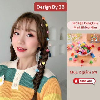 Túi 10 kẹp càng cua mini nhiều màu sắc phong cách Hàn Quốc Yuuki MS7589