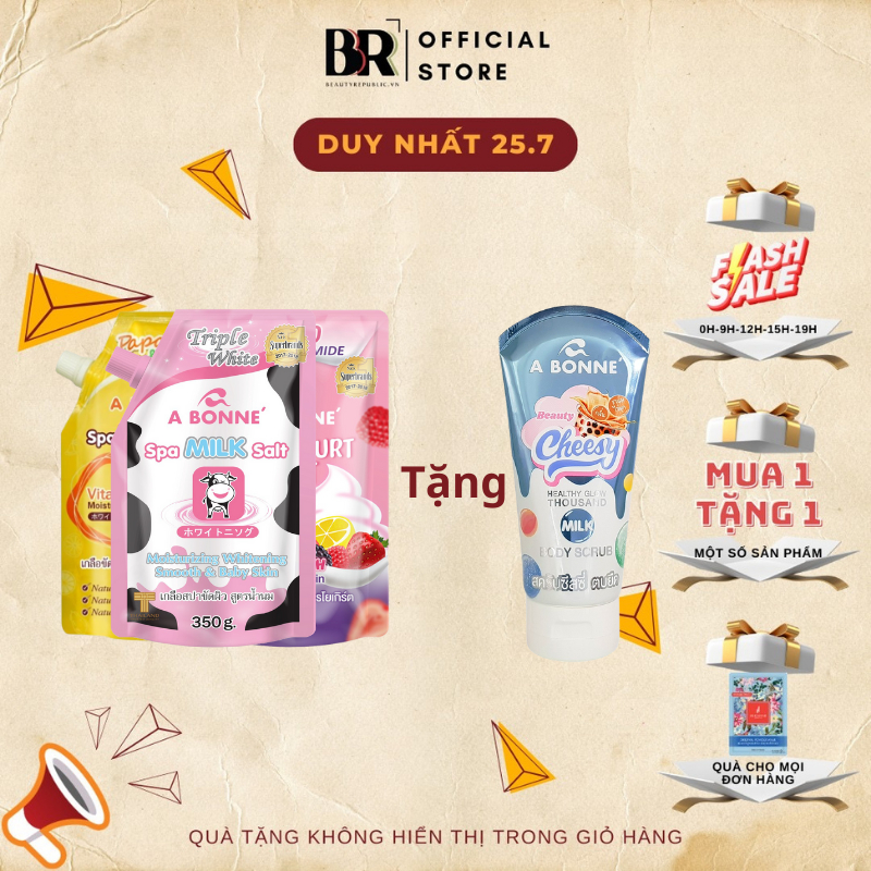 HOT COMBO Muối Tắm Sữa Spa A Bonne 350g (Có Vòi)