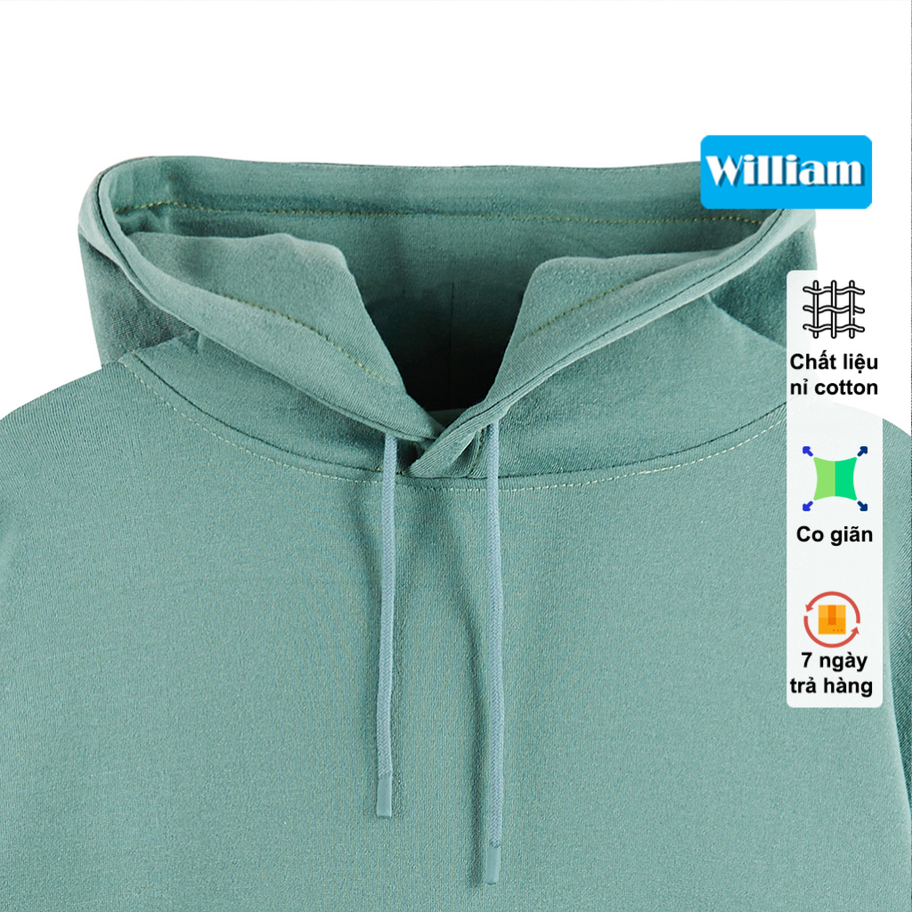 Áo hoodie nam nữ nỉ bông form rộng in hình gấu dễ thương, áo khoác nỉ chui đầu William - DS272