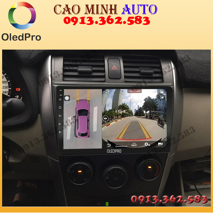 Bộ màn hình liền camera 360 OLED C8S cho xe TOYOTA ALTIS 2008-2013 -camera hanh trinh 360, cửa hàng đồ chơi xe hơi