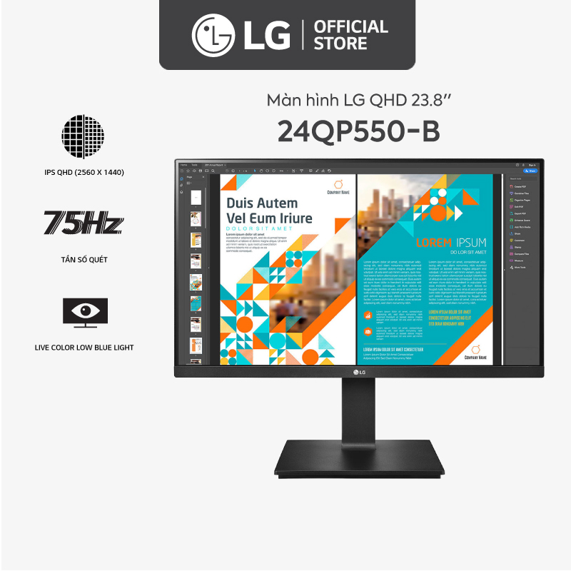 Màn hình LG 24QP550-B 238'' QHD IPS 75Hz AMD FreeSync™ HDR10 sRGB 99%