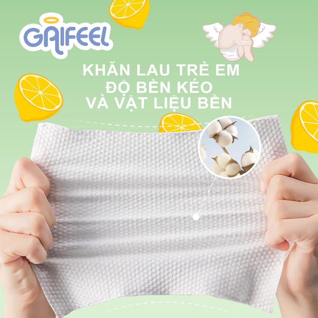 GAIFEEL Khăn ướt  khăn giấy ướt Khăn lau trẻ em 100 chiếc Khăn lau trẻ em không mùi