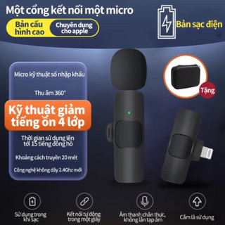 ✅Potatos✅Mic thu âm cài áo, Micro lọc tiếng ồn không dây tiện lợi, Lọc âm, tạm âm siêu thanh