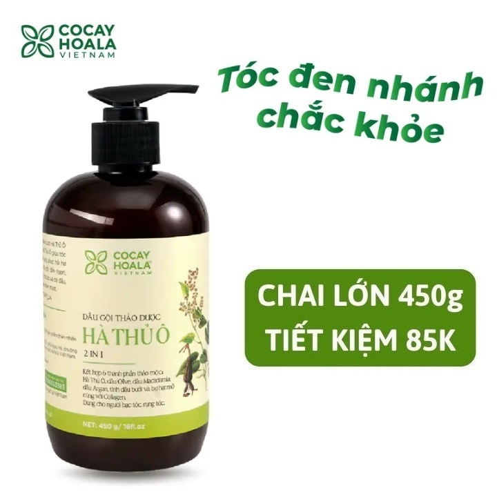 [450ml] Dầu gội hà thủ ô Cỏ Cây Hoa Lá chính hãng làm đen tóc chậm quá trình lão hoá tóc