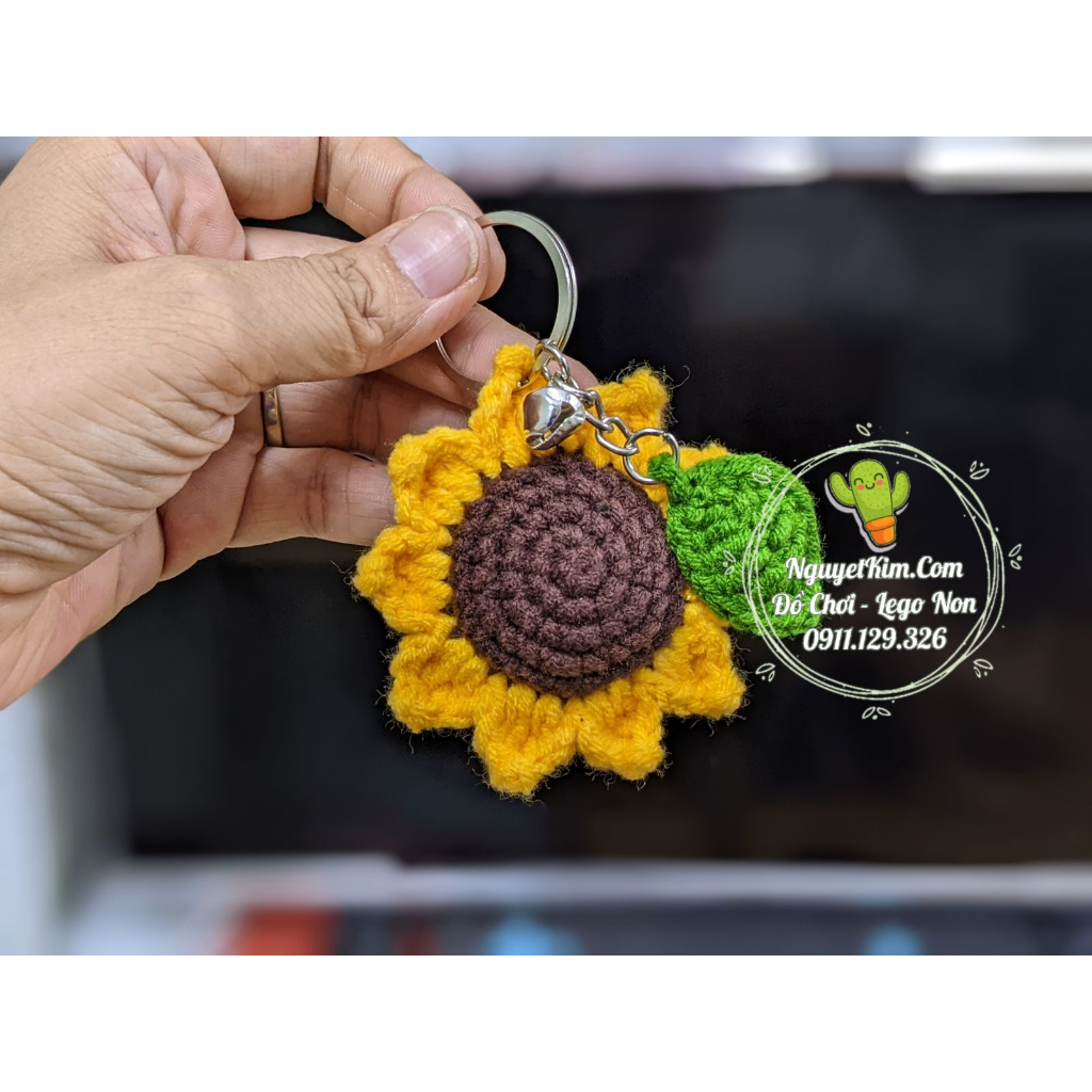 🌻Móc Chìa Khoá Len Hoa Hướng Dương Handmade Crochet🌻