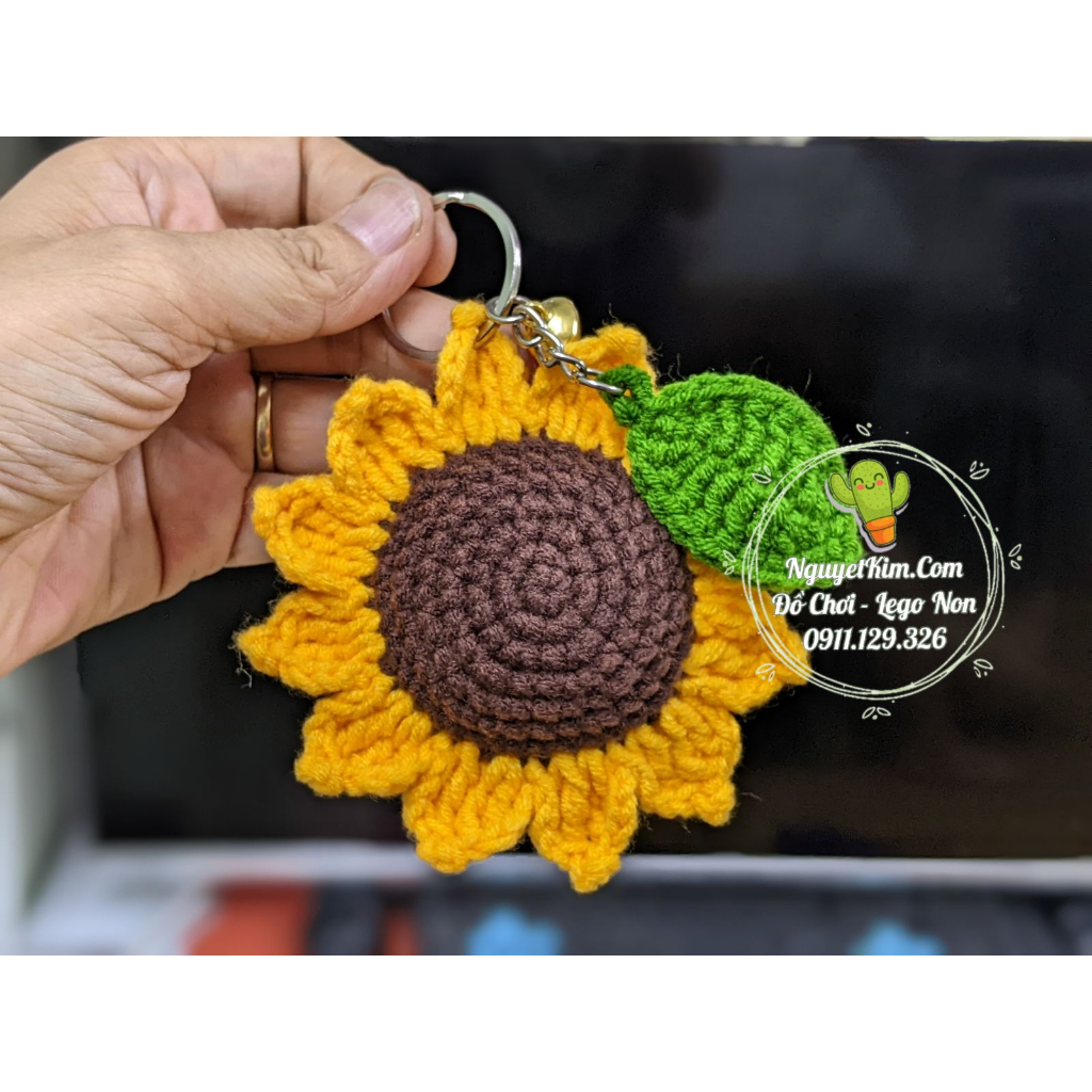 🌻Móc Chìa Khoá Len Hoa Hướng Dương Handmade Crochet🌻