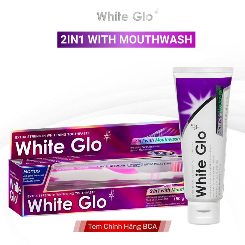 Kem Đánh Răng White Glo 150ml Nhập Khẩu Chính Hãng
