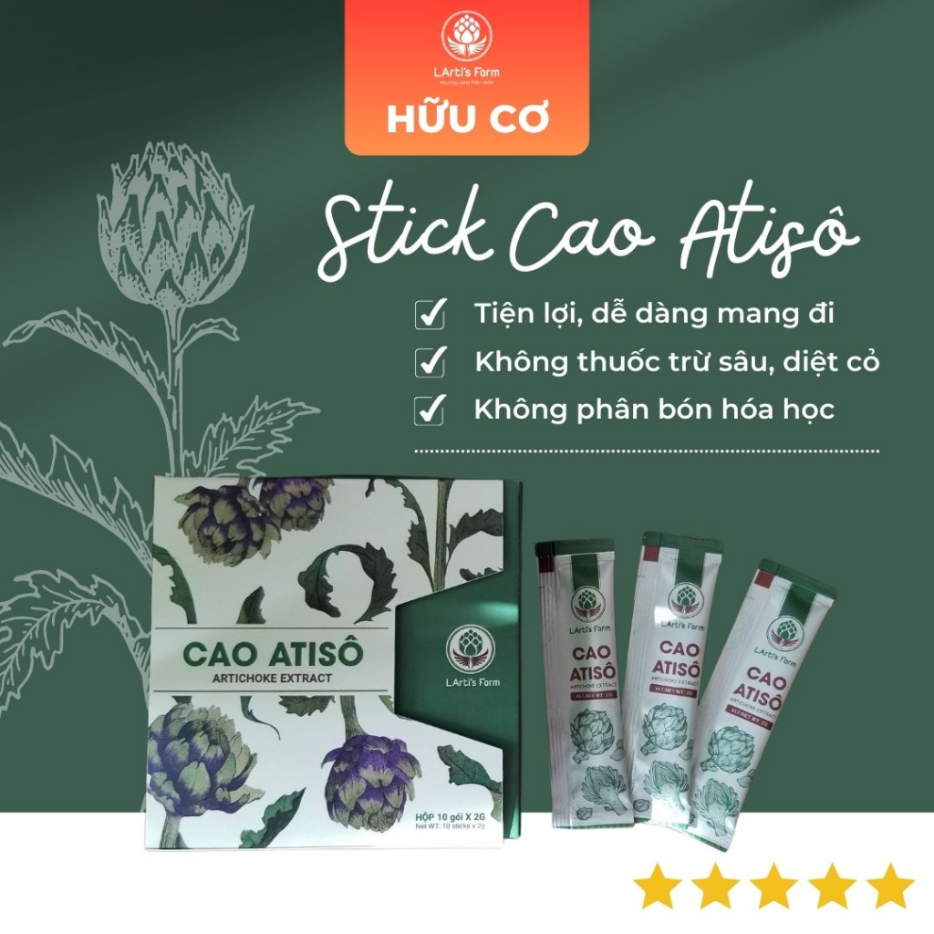 Cao Atiso Đà Lạt Hữu Cơ dạng stick (20 gói)