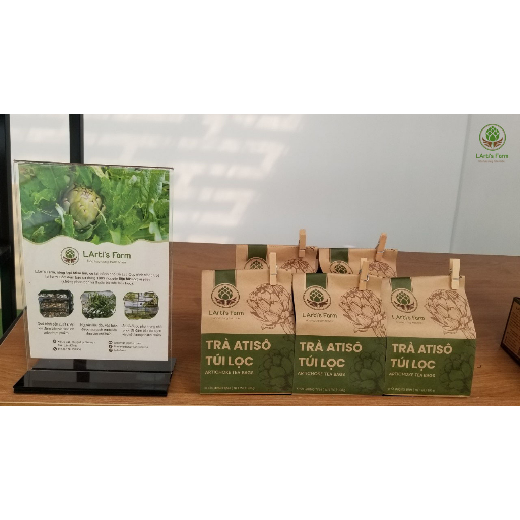 Trà Atiso Túi Lọc Hữu Cơ Đà Lạt LArti's Farm gói 100g