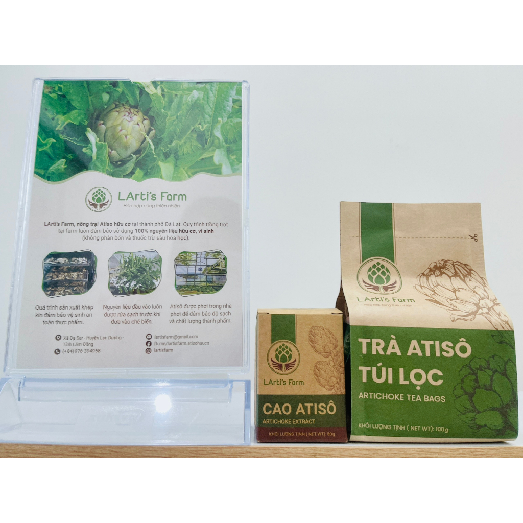 Trà Atiso Túi Lọc Hữu Cơ Đà Lạt LArti's Farm gói 100g