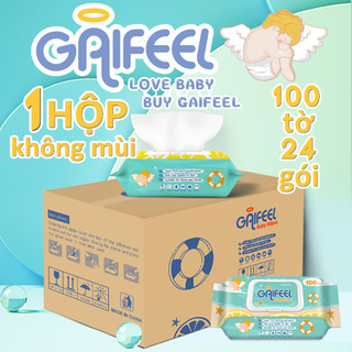Gaifeel khăn ướt khăn giấy ướt khăn lau trẻ em 100 chiếc khăn lau trẻ em không mùi x 1 hộp