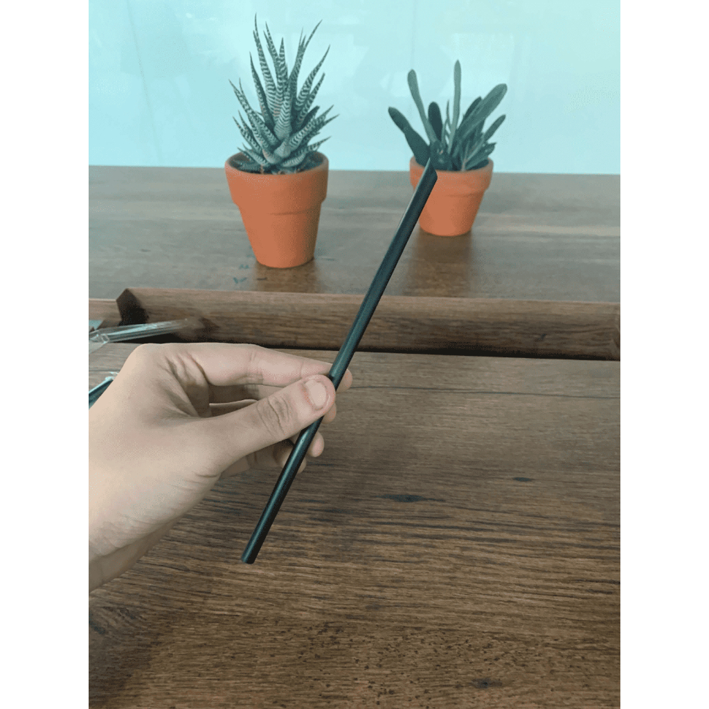 3kg Ống Hút Đen 23cm Phi 6 Losupply - ống hút nhựa đen nhỏ bọc màng cho quán cafe, nước ép, trà, sâm- 1 bao 3kg