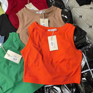 Áo thun gân 3 lỗ phom croptop