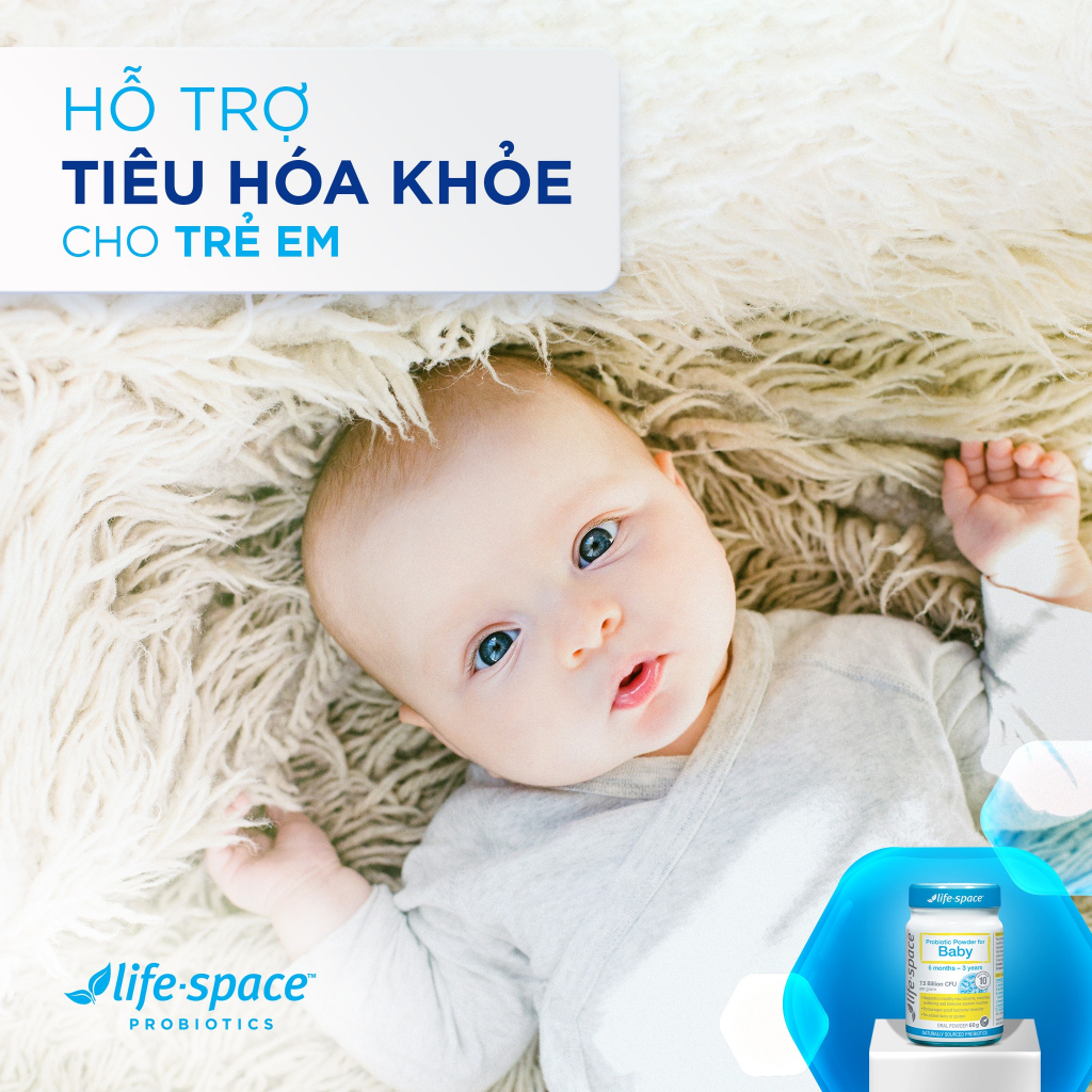Men vi sinh hỗ trợ tiêu hóa dành cho bé 6 tháng-3 tuổi và 3-12 tuổi life space probiotic powder