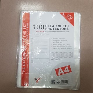 Bìa lỗ a4 , bìa lá lỗ a4, 100 tờ , bìa lá a4 clear sheet protection vc303a
