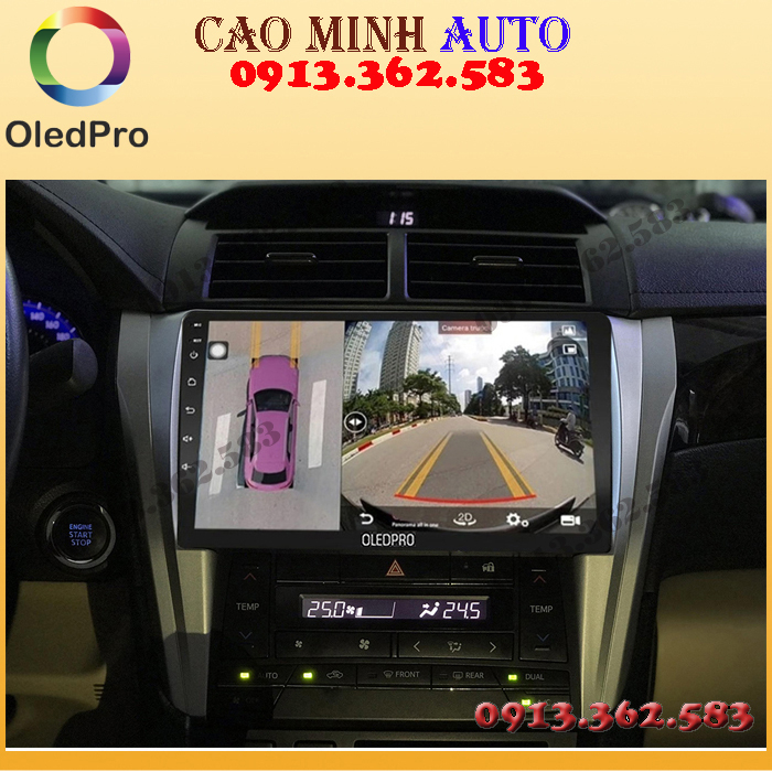 Bộ màn hình liền camera 360 OLED C8S cho xe TOYOTA CAMRY 2015-2018 - phụ kiện cho xe ô tô, camera cập lề hd