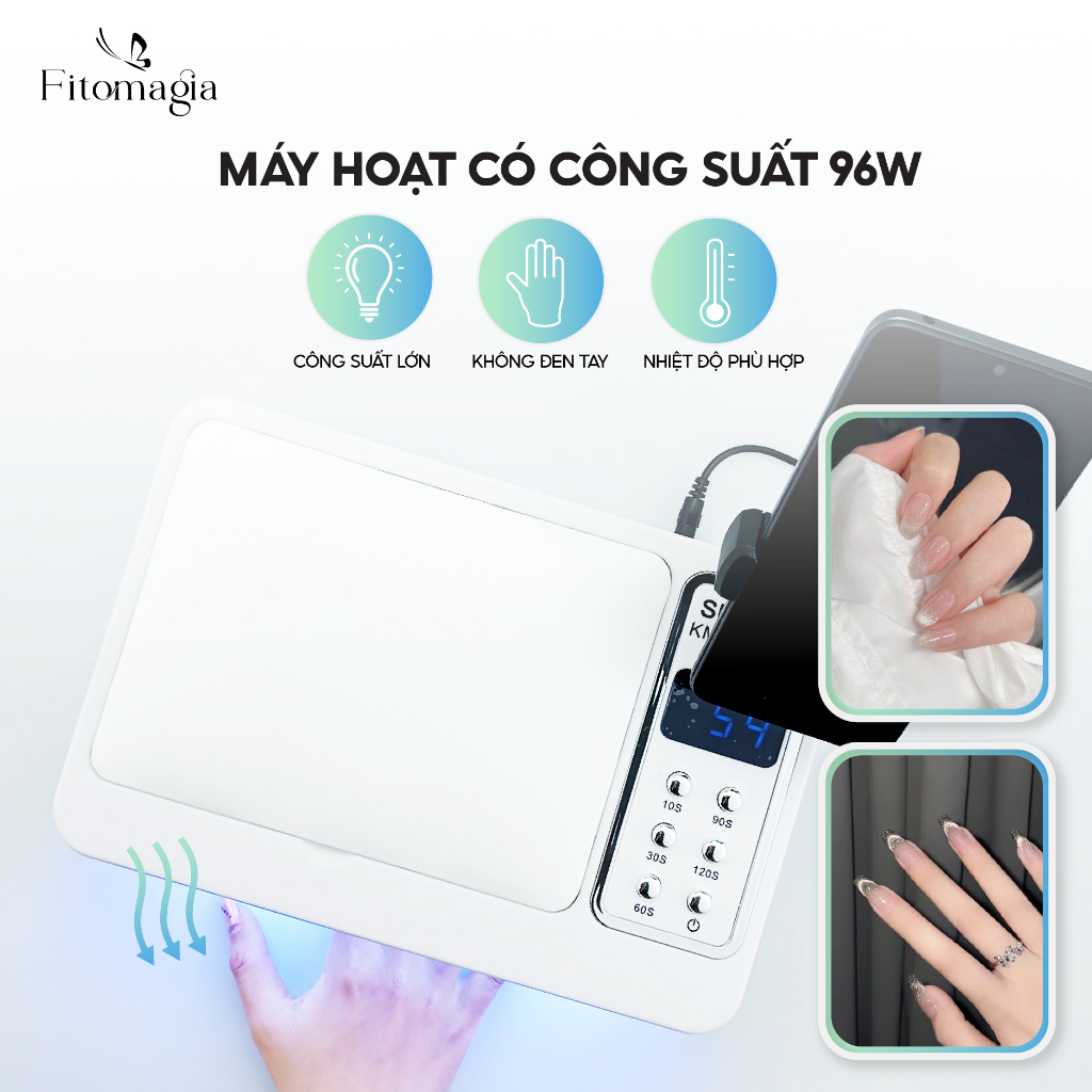 Fitomagia Máy Hơ Gel SUN KM T9 Hàng Chính Hãng, Máy Hơ Móng 96W Bảo Hành 6 Tháng