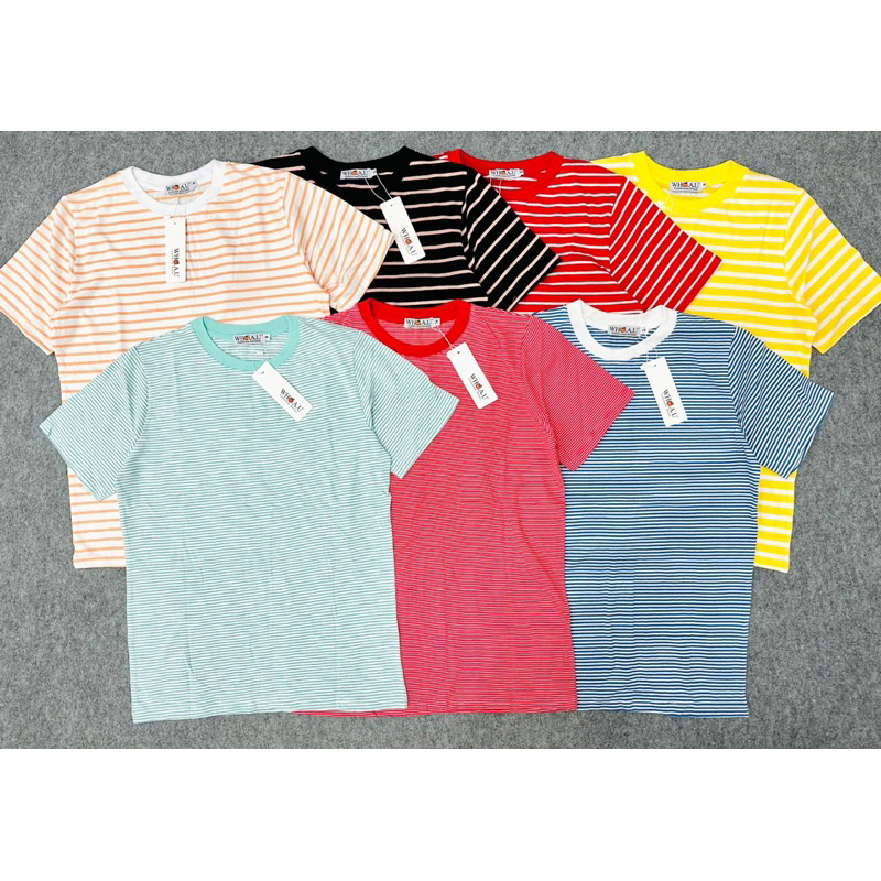 Áo Thun Sọc Nữ Cổ Tròn Tay Ngắn Whoau