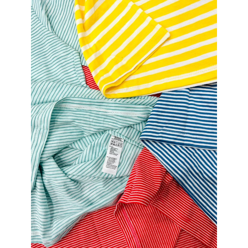 Áo Thun Sọc Nữ Cổ Tròn Tay Ngắn Whoau