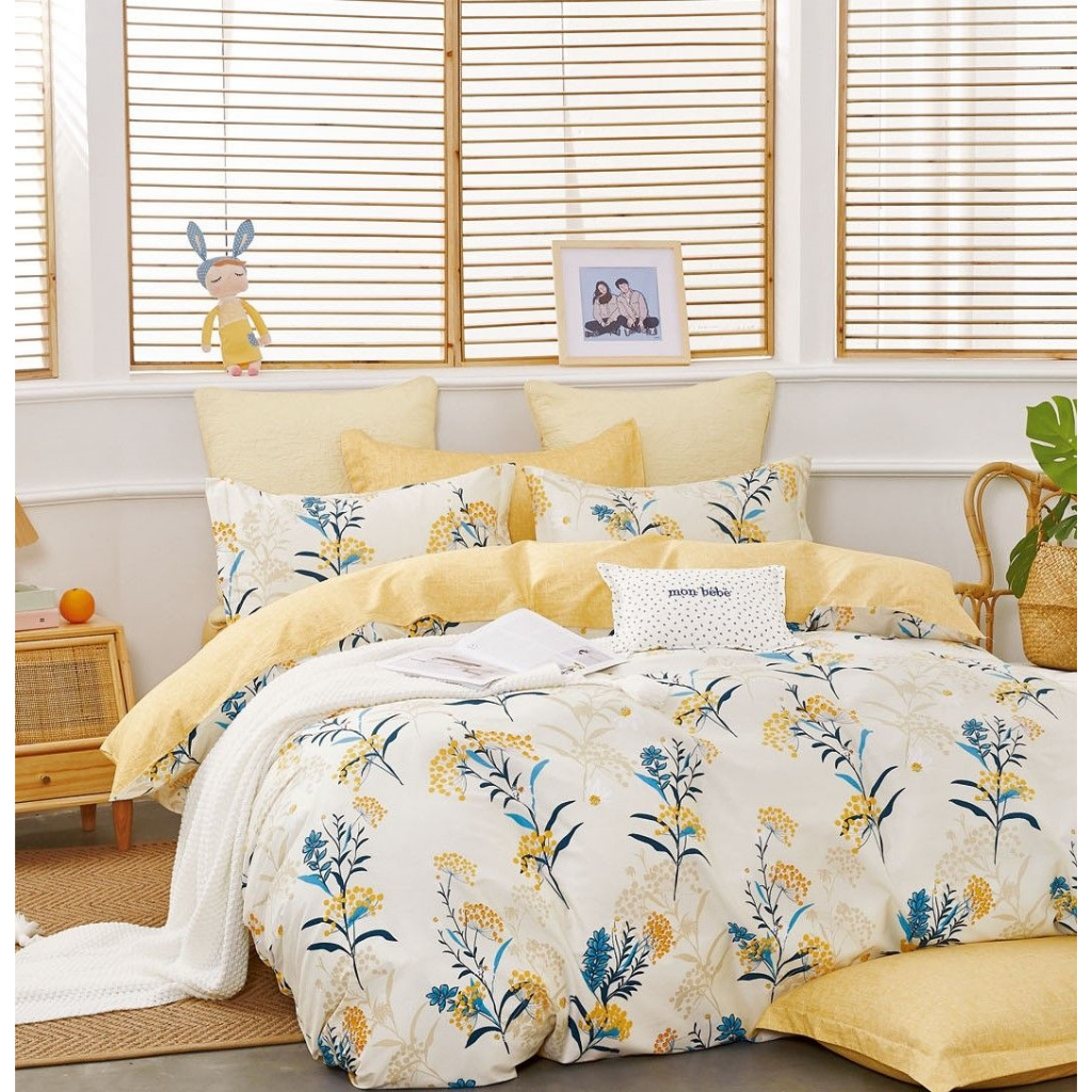 [BÔNG COTTON 100%] Bộ GA giường, áo gối NIN House Collins không kèm mền N190061 kích thước 1m2, 1m4, 1m6, 1m8, 2m