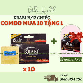 ⭐[MUA 10 TẶNG 1] Bao cao su KRABI dots & longtime (3 chiếc/12 chiếc) <Giá 1 Hộp>