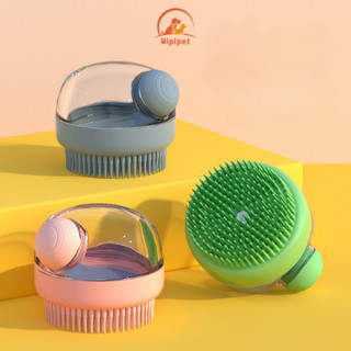 Bàn chải tắm chó Hipipet đầu silicon massage tạo bọt nhanh tiết kiệm nước có khay đựng sữa tắm