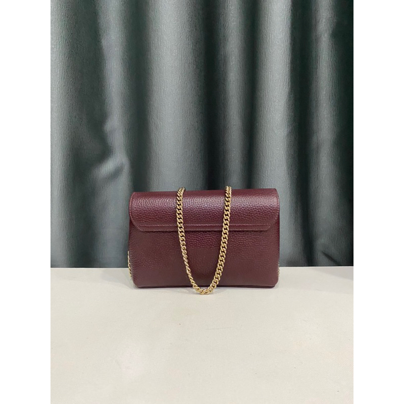 Túi si hiệu METROCITY của Ý dáng đeo chéo da bò hạt