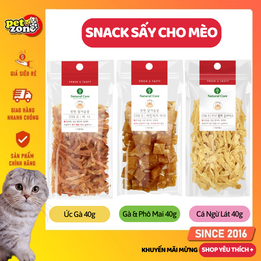 Snack sấy cho mèo Natural Core 40g (Date xa)