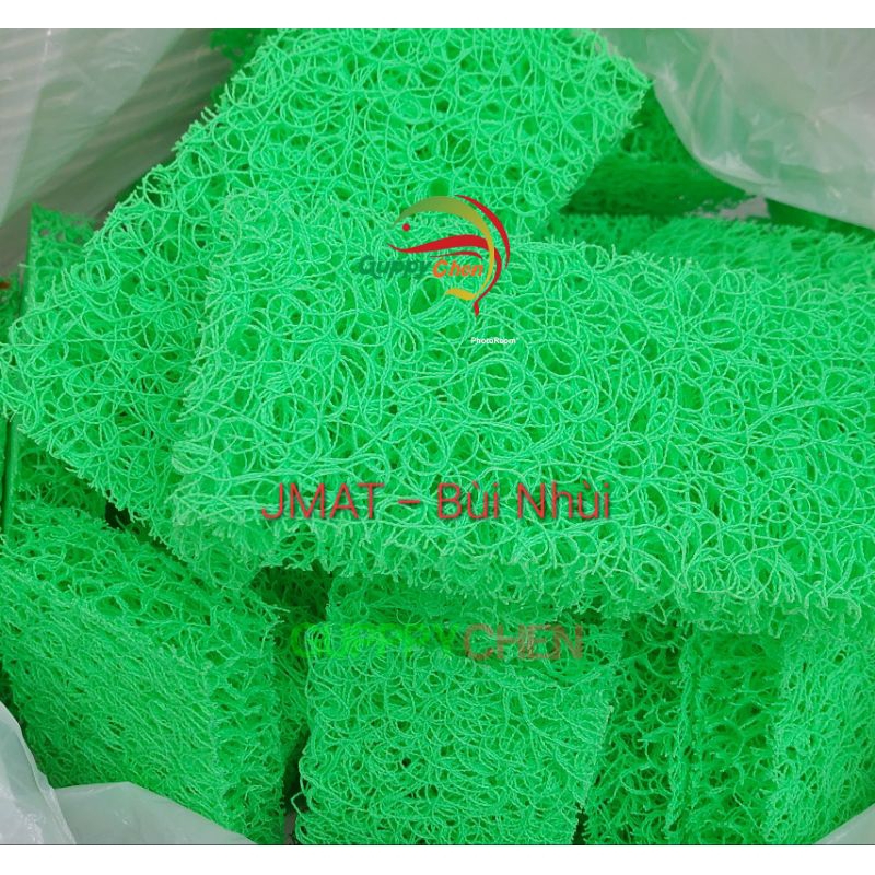 (Siêu rẻ) JMAT Bùi Nhùi Xanh Lá dùng lọc nước bể cá 12x25cm