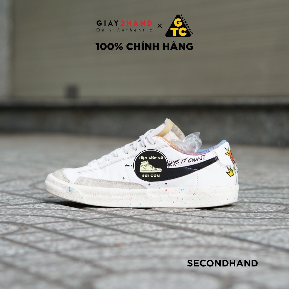 Giày Thể Thao Nam BLAZER LOW 77 MAKE IT COUNT DJ4279-101 GIÀY CŨ CHÍNH HÃNG