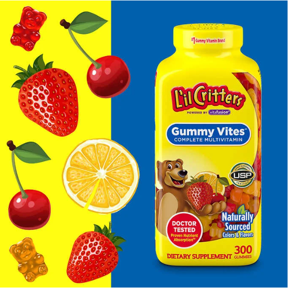 Kẹo dẻo bổ sung vitamin tổng hợp lil critters gummy vites hộp 300 viên healthy care quatangme