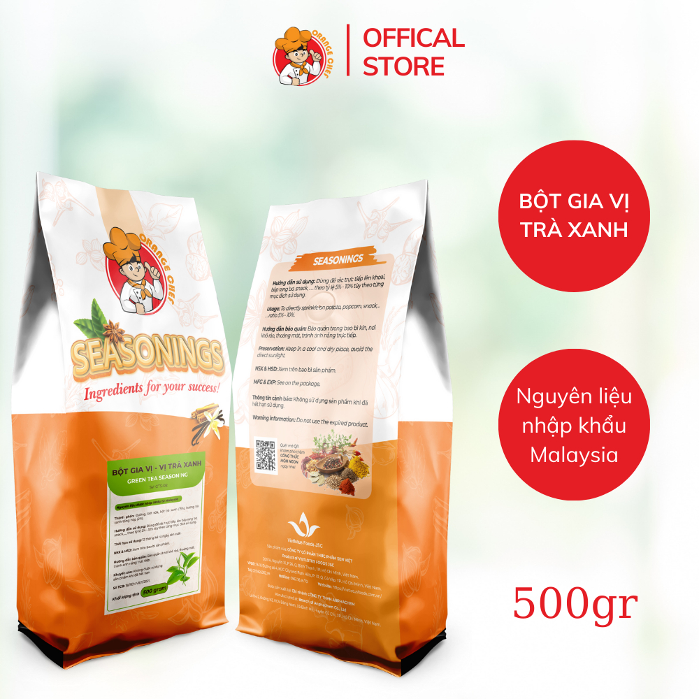 Bột Gia Vị Trà Xanh Green Tea Seasoning Orange Chef - Nguyên liệu nhập khẩu Malaysia