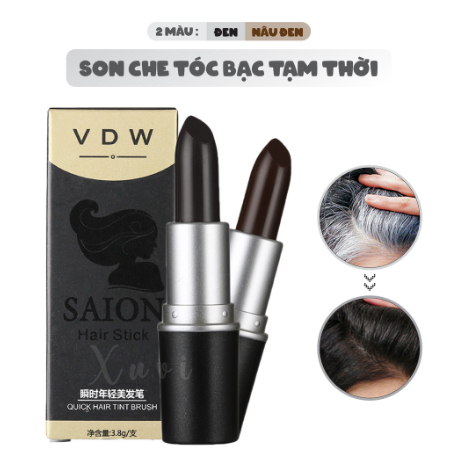 Son Phủ Tóc Bạc, Che Hói I Che Phủ Tóc Bạc Tạm Thời VDW 2 Màu Đen Và Nâu Đen Hair Stick