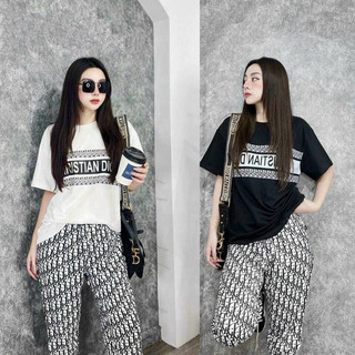 Bộ dài cotton phối 3d cao cấp