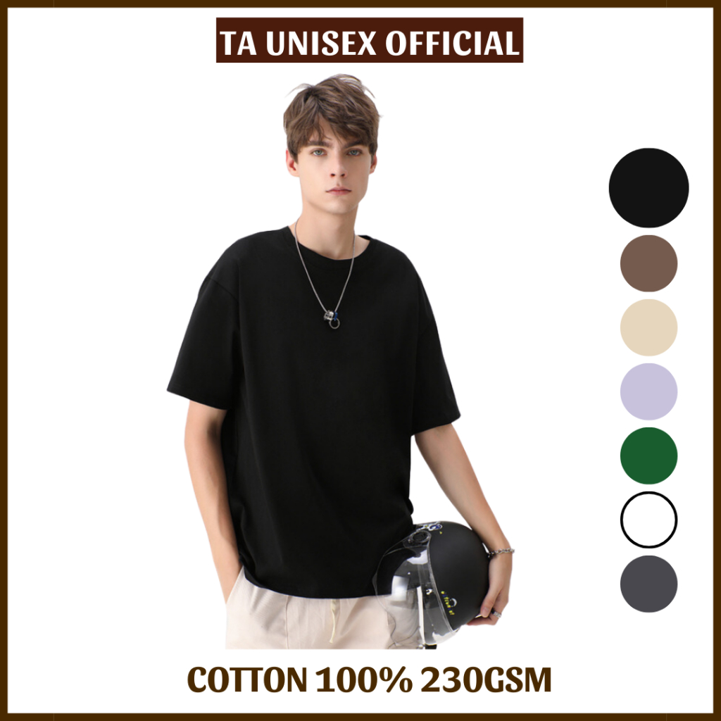 Áo thun nam trơn 100% cotton cao cấp 230gsm unisex