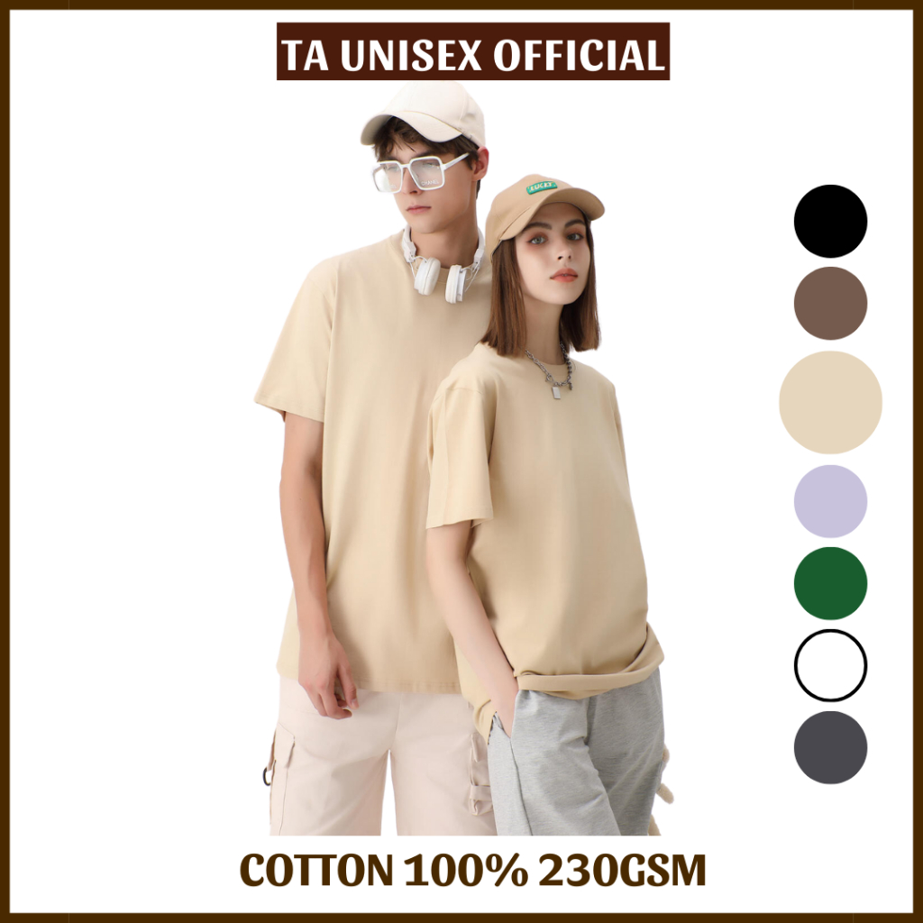 Áo thun nam trơn 100% cotton cao cấp 230gsm unisex