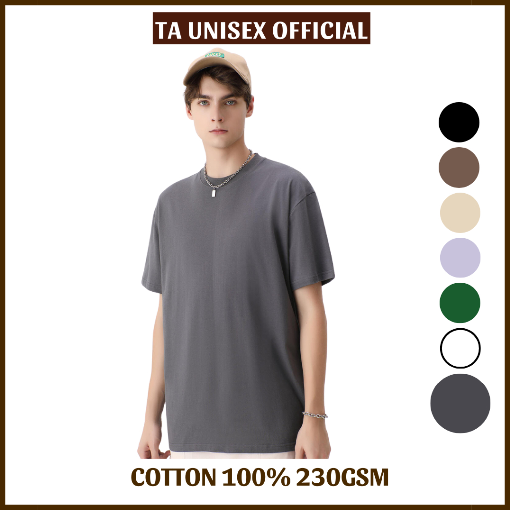 Áo thun nam trơn 100% cotton cao cấp 230gsm unisex
