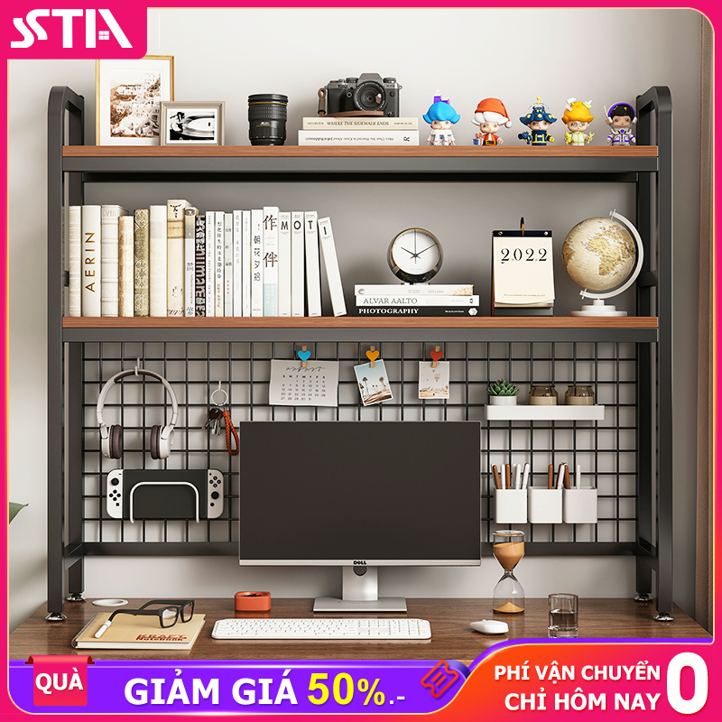 STA-Kệ để màn hình máy tính Kệ đựng sách vở để bàn làm việc tiết kiệm gian phía trên bàn làm việc